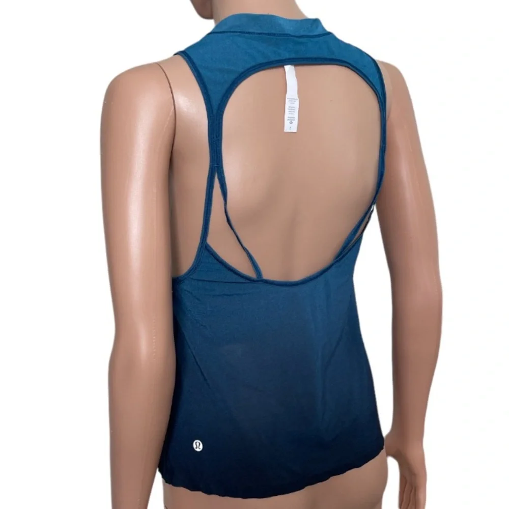 NEW Lululemon Chase Me Tank Vertical Ombre Pre wheeze Tank Whirlpool Jaded